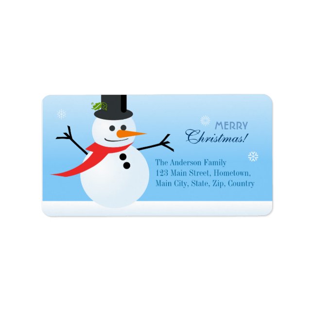 Snowman Label (Front)