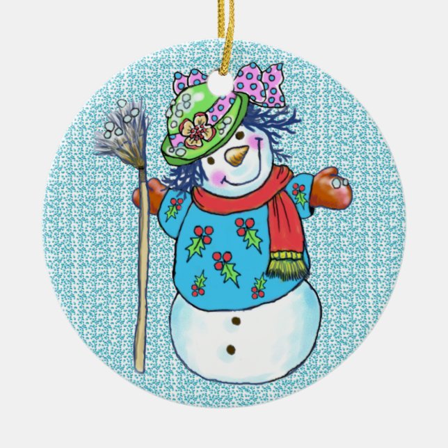 Snowman Lady Snowman  ornaments (Front)
