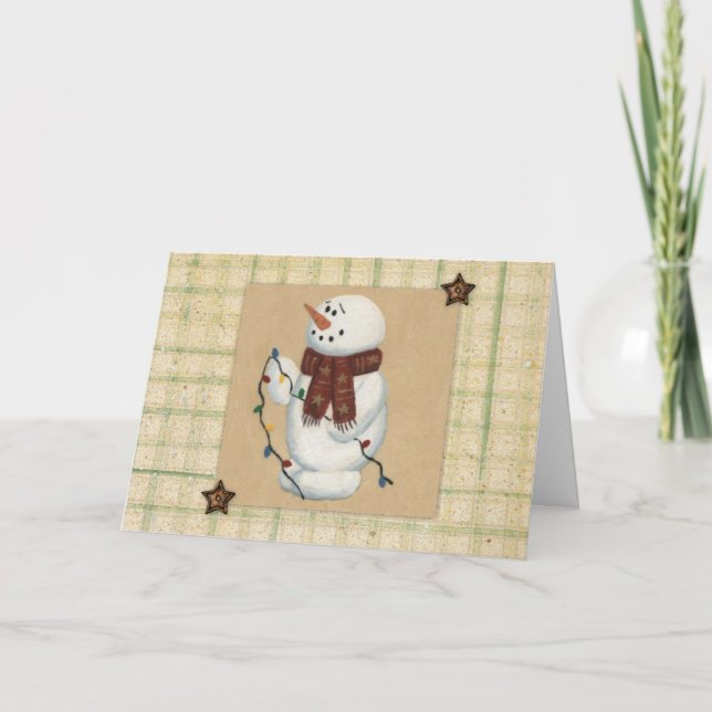 Snowman Large Print Christmas Card (Front)
