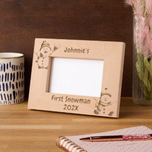 Snowman Laser Etched Picture Frame
