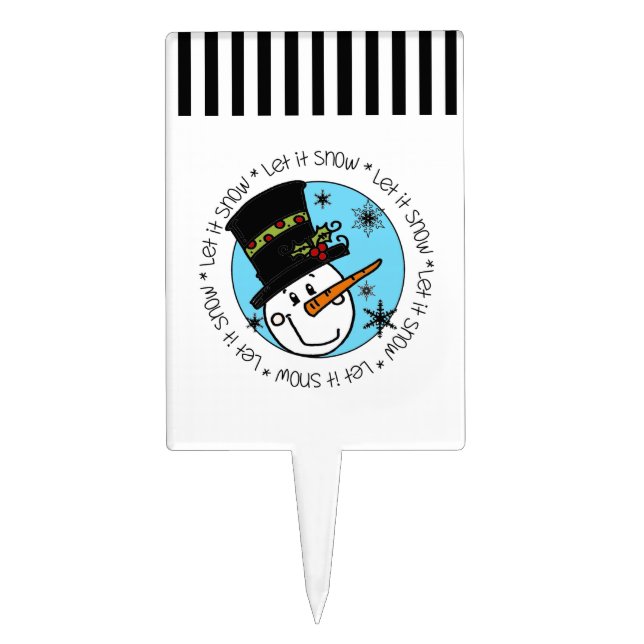 Snowman Let It Snow Cake Topper (Front)
