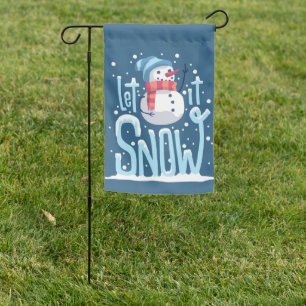 Snowman Let It Snow Christmas Flag