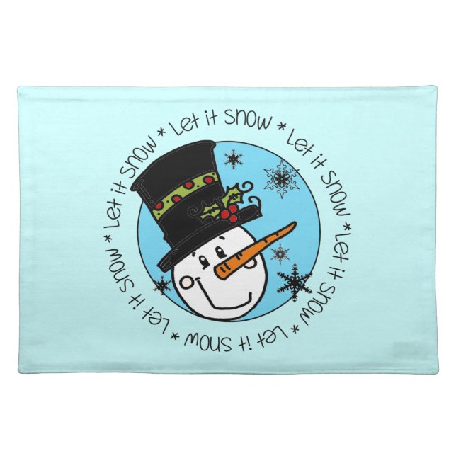 Snowman Let It Snow Cloth Placemat (Front)