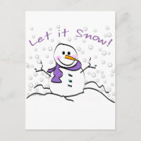 Snowman Let it Snow Gifts Holiday Postcard