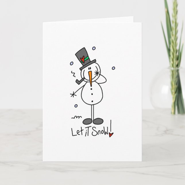 Snowman Let it Snow Holiday Card (Front)