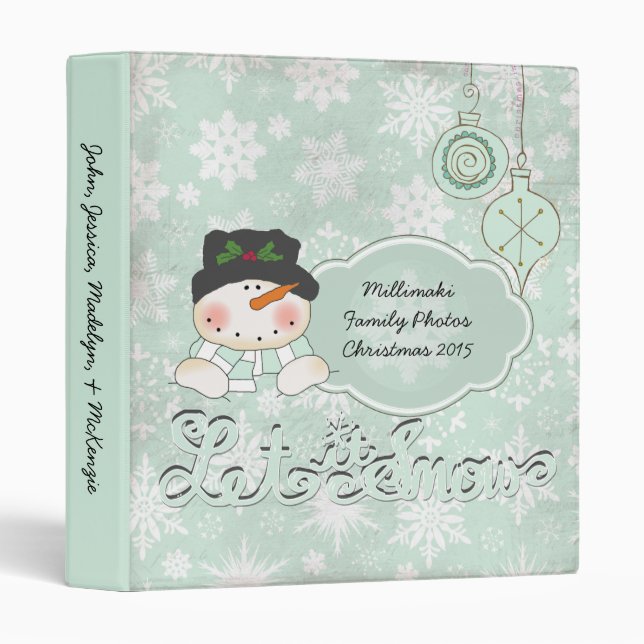Snowman Let it Snow Holiday Custom Binder (Front/Spine)