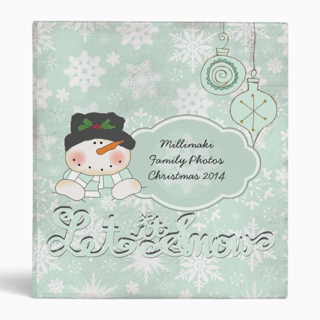 Snowman Let it Snow Holiday Custom Binder (Front)