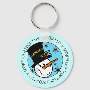 Snowman Let It Snow Keychain