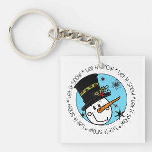 Snowman Let It Snow Keychain