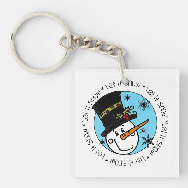 Snowman Let It Snow Keychain (Front)