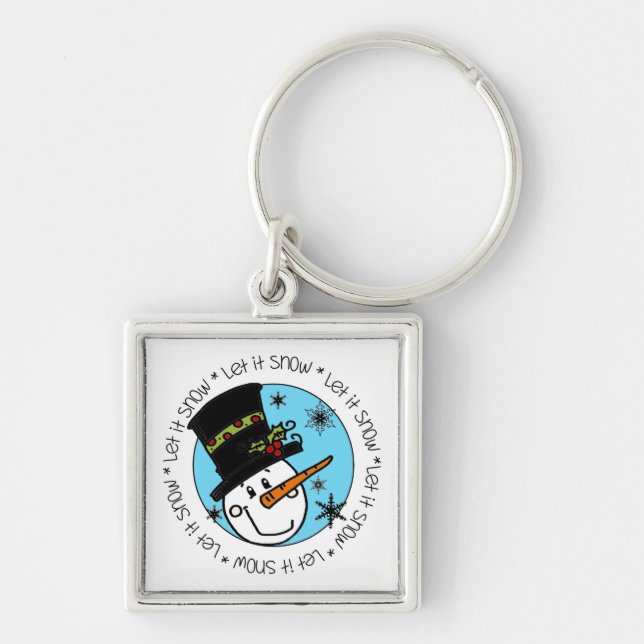 Snowman Let It Snow Keychain (Front)