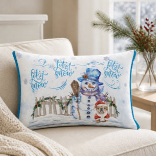 Snowman Let it Snow Lumbar Pillow