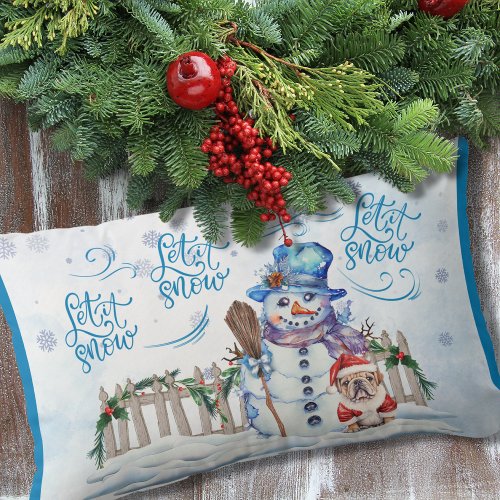 Snowman  Let it Snow Lumbar Pillow