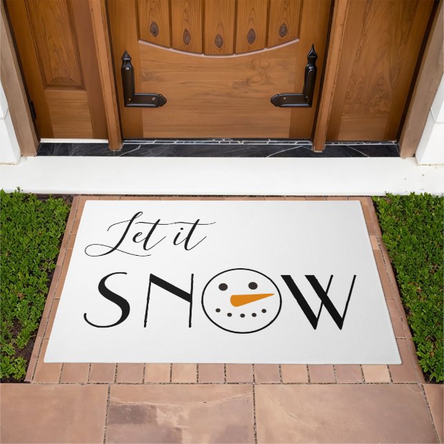 Snowman Let it Snow Modern Doormat (Outdoor)