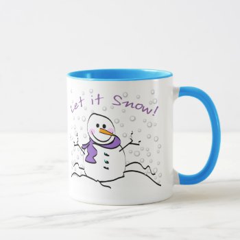 Snowman Let It Snow Mug by christmasgiftshop at Zazzle