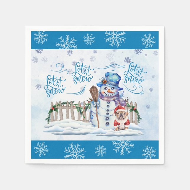 Snowman | Let it Snow Paper Napkin (Front)