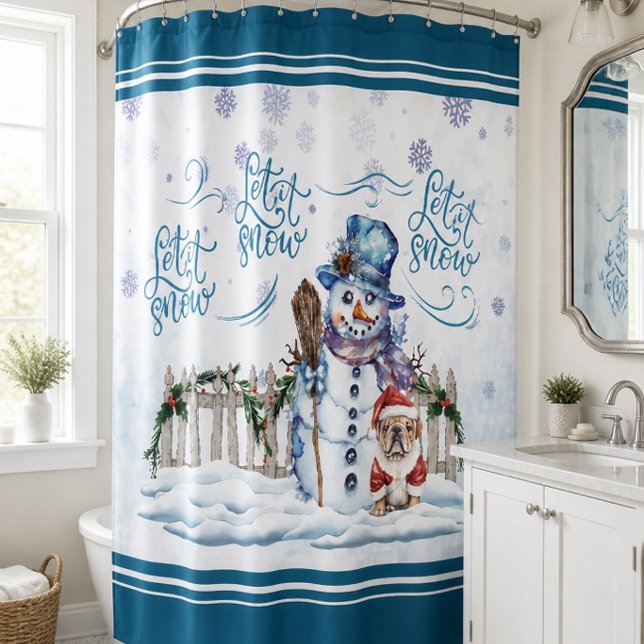 Snowman | Let it Snow Shower Curtain (Creator Uploaded)