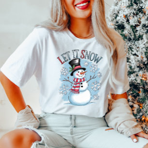 Snowman Let it Snow Winter T-Shirt