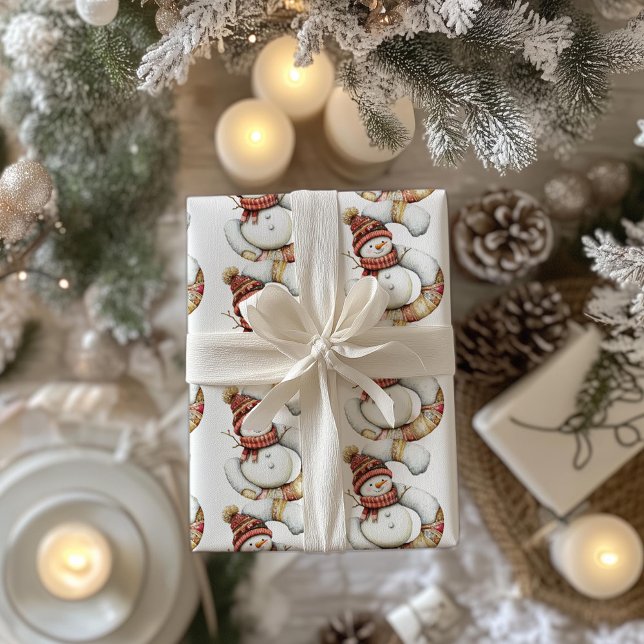 Snowman Letter S  Christmas Wrapping Paper (Creator Uploaded)