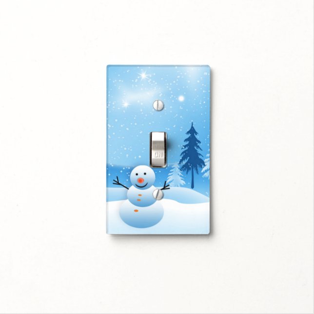 Snowman Light Switch Cover (In Situ)