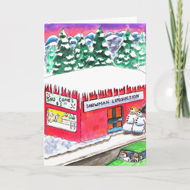 Snowman Liposuction Holiday Card (Front)