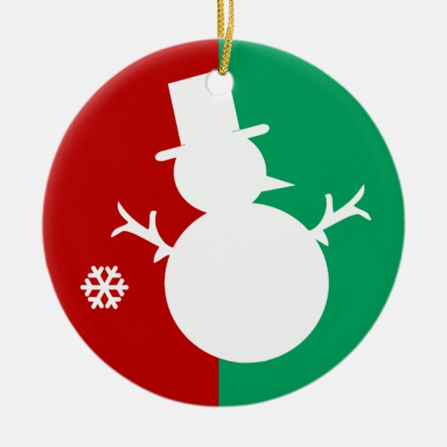 Snowman Logo Ceramic Ornament (Front)