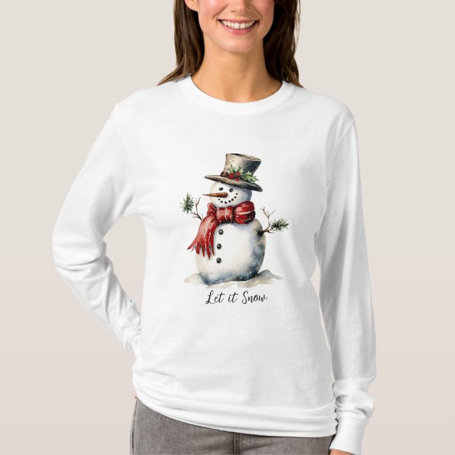Snowman Long Sleeve T-Shirt (Front)