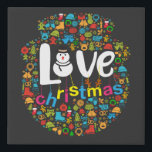 Snowman Love Christmas Decorations Faux Canvas Print<br><div class="desc">Cute design of a Gingerbread Snowman Love Christmas Decorations decorations. Makes a special present for anyone during the holiday season.</div>