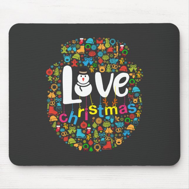 Snowman Love Christmas Decorations Mouse Pad (Front)
