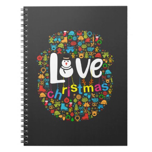Snowman Love Christmas Decorations Notebook