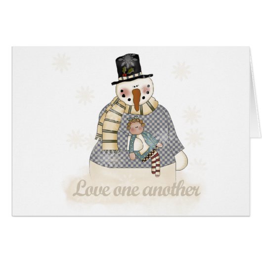Snowman Love One Another Cards (Front Horizontal)