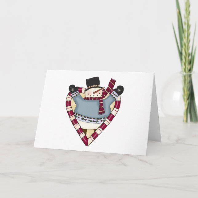 Snowman Love T-shirts and Gifts Holiday Card (Front)