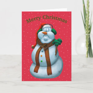 Snowman Loves Christmas Holiday Card