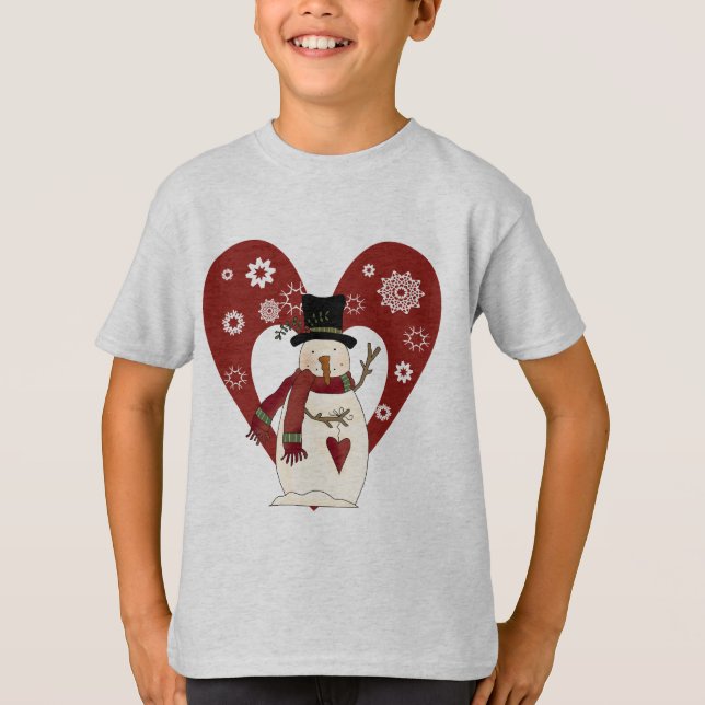 Snowman Loves Snow T-shirts and Gifts (Front)