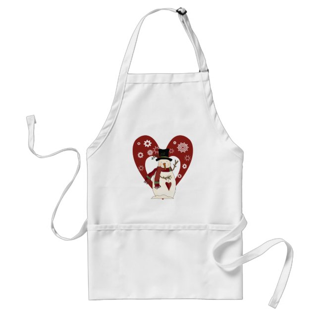 Snowman Loves Snow T-shirts and Gifts Adult Apron (Front)