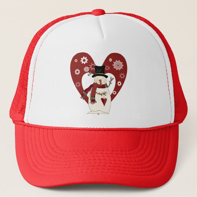 Snowman Loves Snow T-shirts and Gifts Trucker Hat (Front)