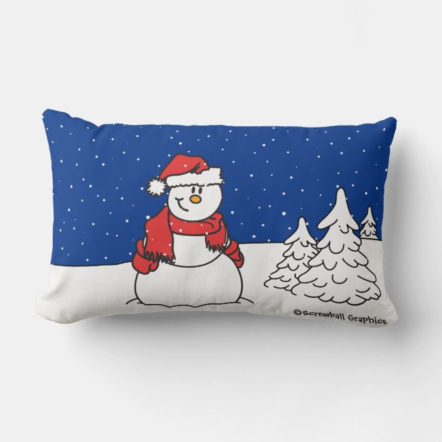 Snowman Lumbar Pillow (Front)
