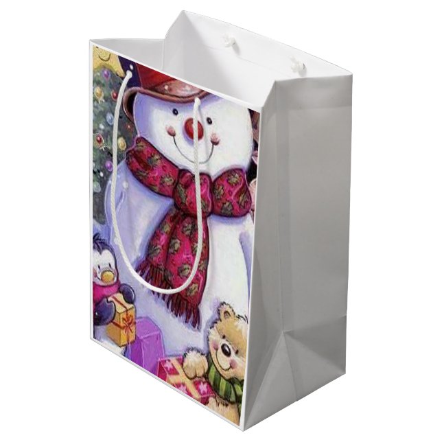 snowman medium gift bag (Back Angled)