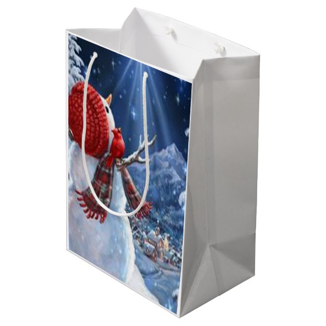 snowman medium gift bag (Back Angled)