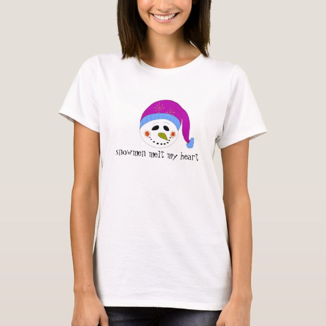 Snowman Melt My Heart T-Shirt (Front)