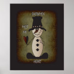 Snowman Melt Your Heart | Snowman Poster<br><div class="desc">Snowman Melt Your Heart. Collect all three of these vintage style snowman posters. ⭐99% of my designs in my store are done in layers. This makes it easy for you to resize and move the graphics and text around so that it will fit each product perfectly. 📌 (Please be sure...</div>