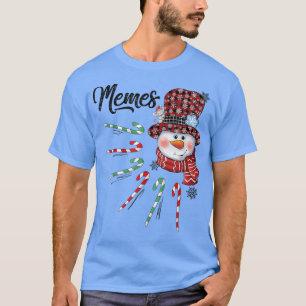 Snowman Memes Candy Cane Red Plaid Christmas Gifts T-Shirt