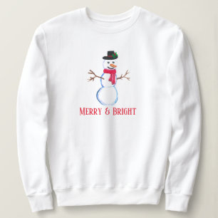 Snowman Merry Bright Christmas funny Cute Winter Sweatshirt