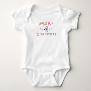 Snowman Merry Christmas Baby Bodysuit