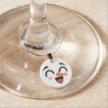 Snowman Merry Christmas Cute Smiling Face Winter Wine Charm