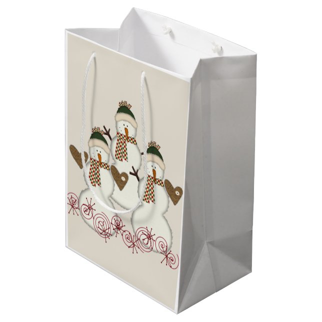 Snowman Merry Christmas Gift Bags (Back Angled)