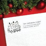Snowman Merry Christmas Label<br><div class="desc">Our festive return address label features the saying "Merry Christmas" with holly berries and three snowmen faces. It's the perfect way to let your friends and family know where you live during the holiday season. This label is sure to add a touch of holiday cheer to your mail and get...</div>