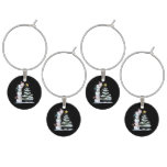 Snowman Merry Christmas Santa Claus Tree Snow Fami Wine Charm