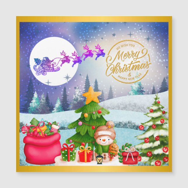 Snowman Merry Christmas Tree Gift & Happy New Year (Front)