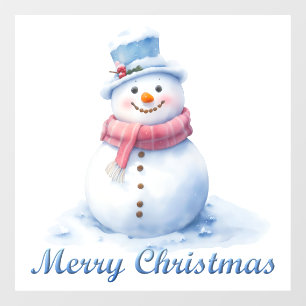 Snowman Merry Christmas Window Cling